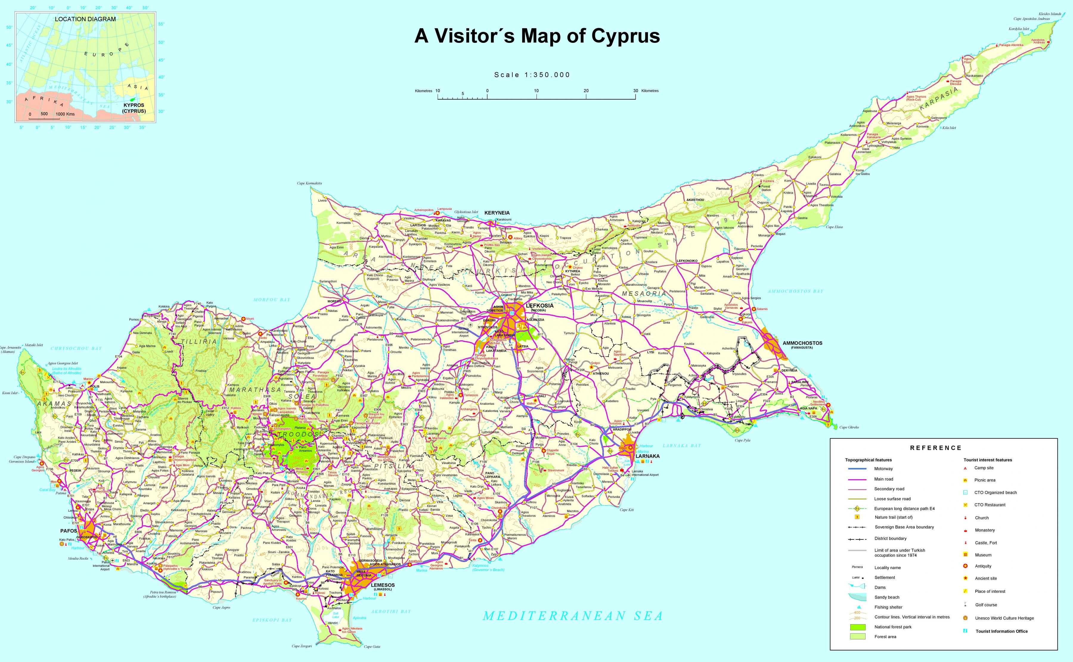 Cypern Karta Medelhavet | Karta Mellersta
