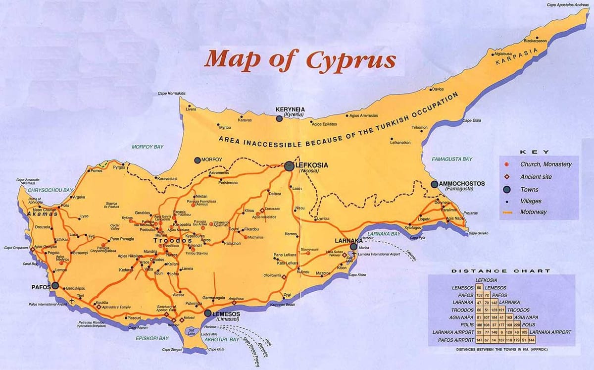 Karta över Cypern byar