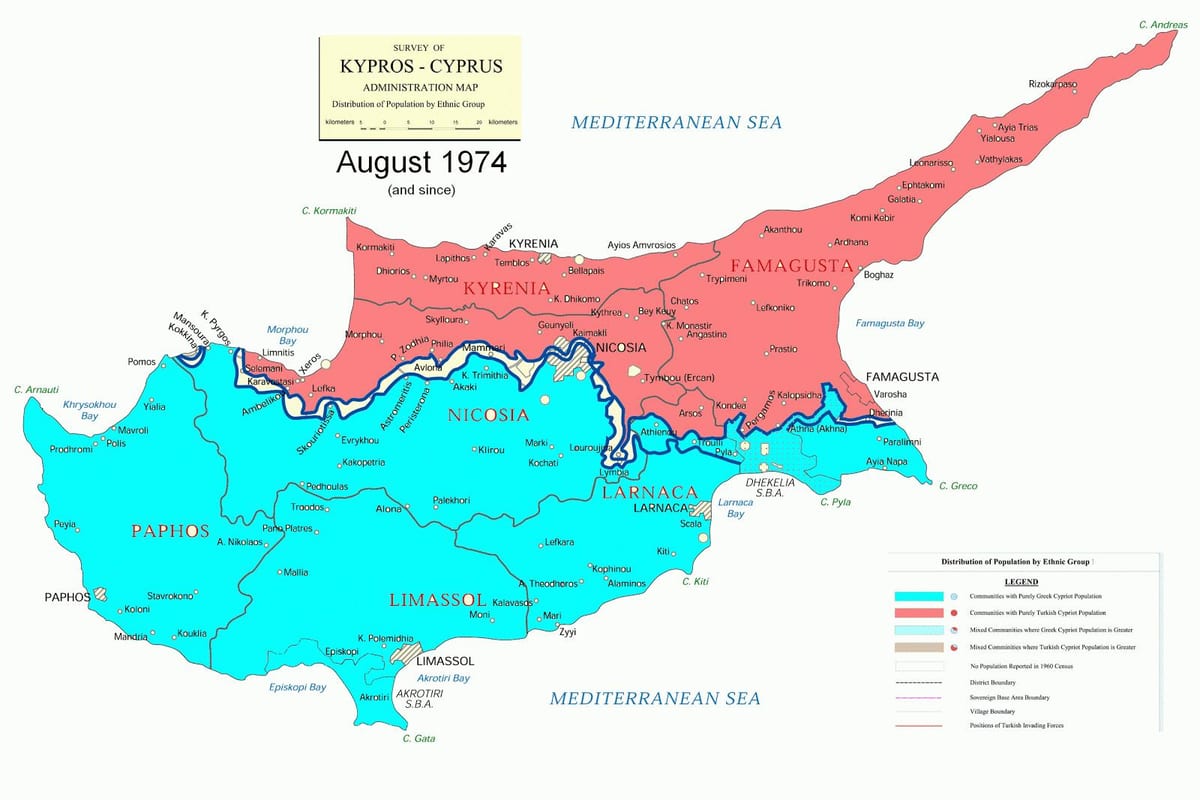 Karta över Cypern division
