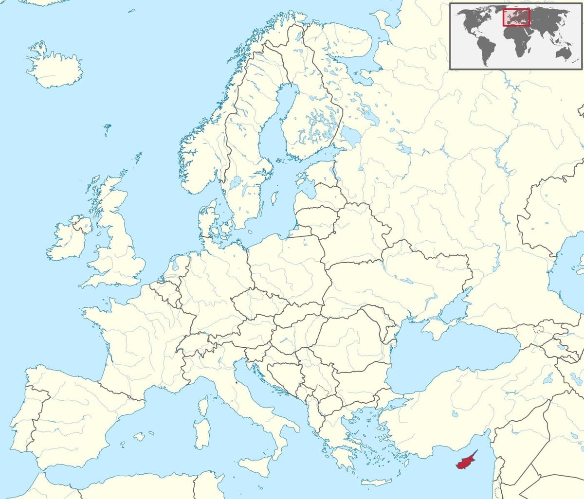 Karta över Cypern karta i världen