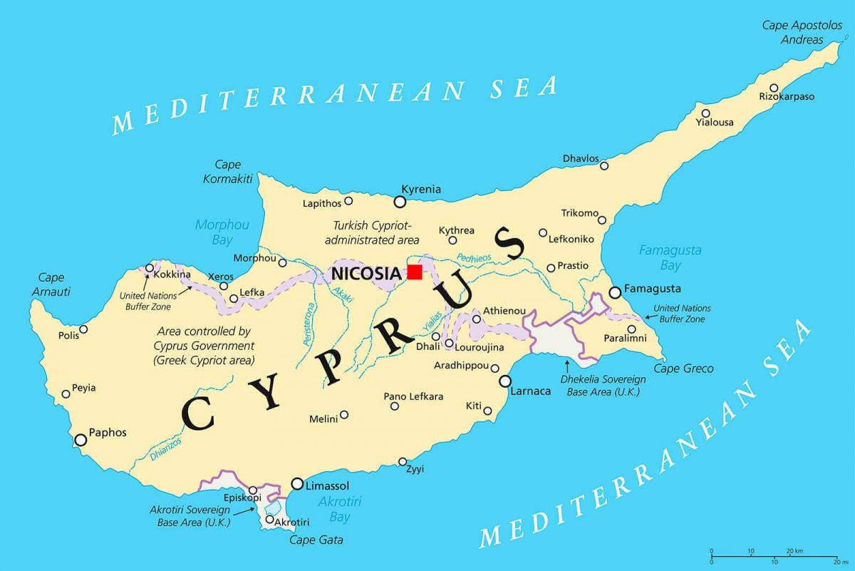 karta som visar Cypern
