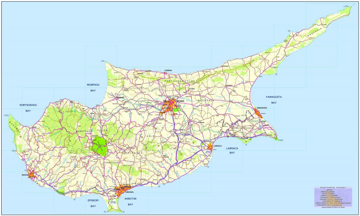 en karta över Cypern