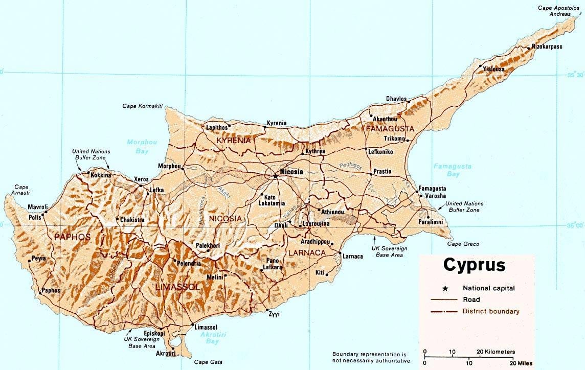 paphos Cypern karta turist