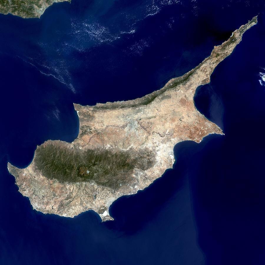 Cypern satellit-karta