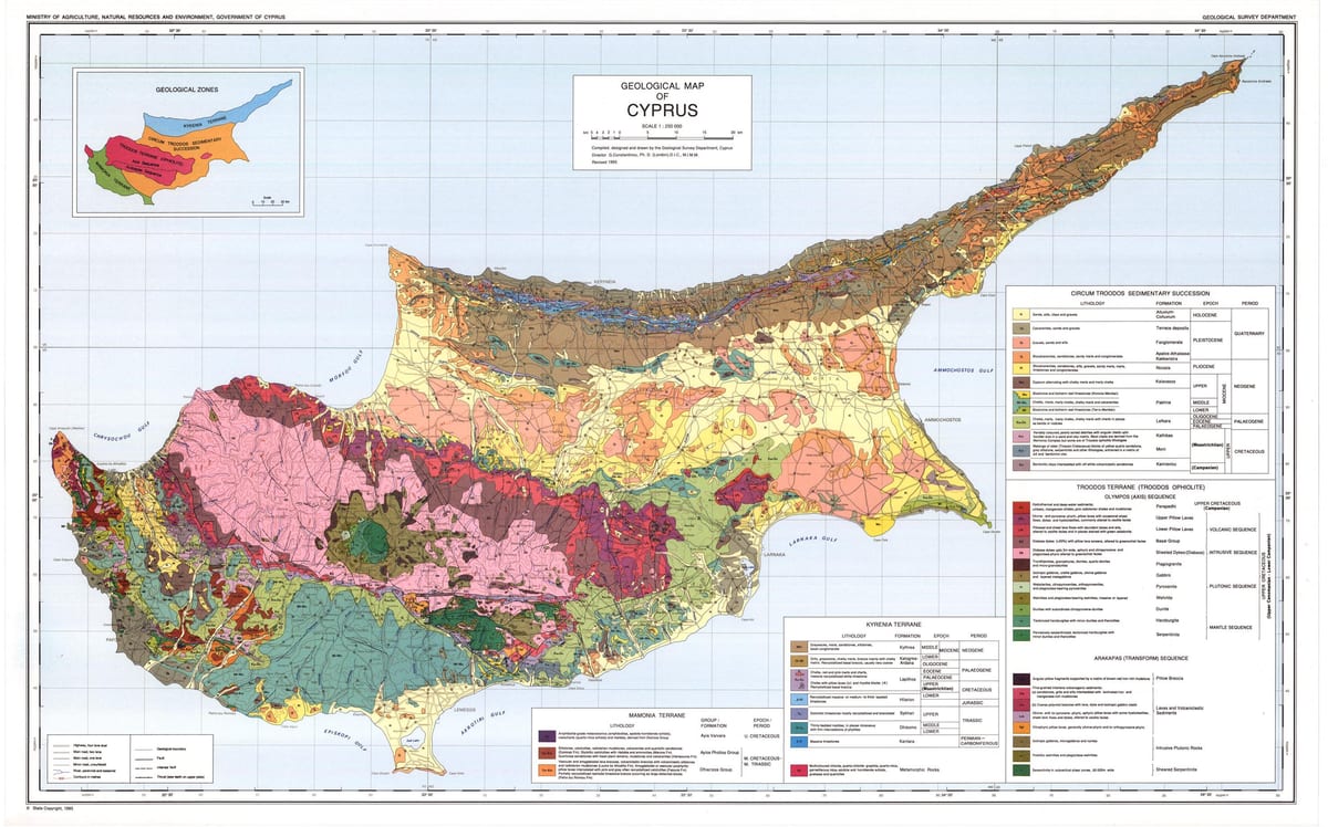 Cypern geografisk karta