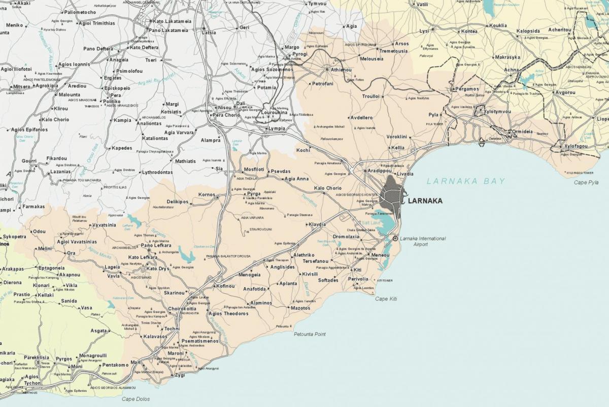 Karta över larnaca Cypern