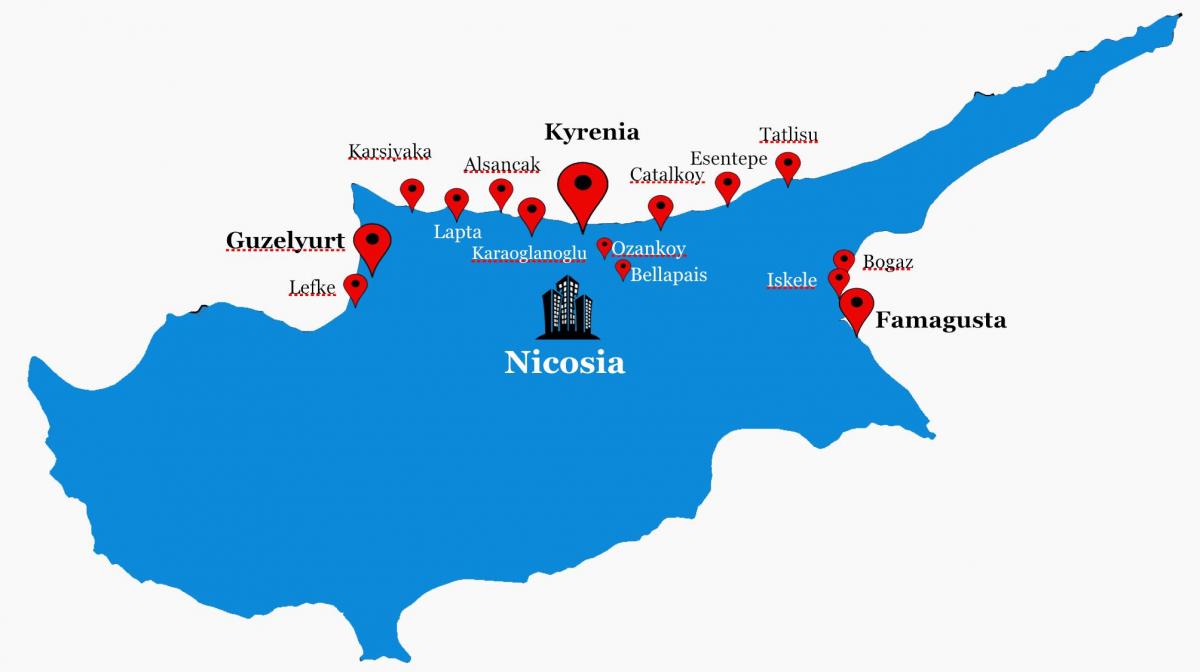 norra Cypern road karta