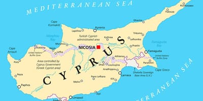 Karta som visar Cypern