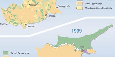 Turkiska delen av Cypern karta