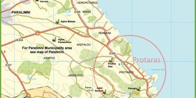 Street map i protaras på Cypern