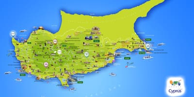 Karta lara beach Cypern